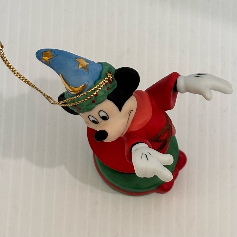 Disney Fantasia Sorcerer Mickey Mouse Porcelain Christmas Ornament 2003 - Picture 7 of 9